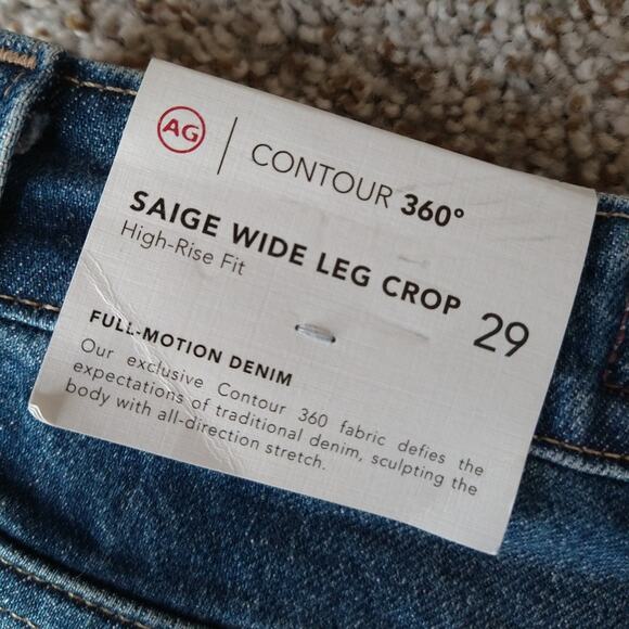 FLAWED** NWT AG Jeans Saige Wide Leg Fray Crop Women's size 29 - Picture 7 of 15